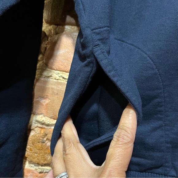 J. Crew Women’s Half-zip Jacket in Sport Stripe Blue G9302 Size XS - Picture 2 of 6